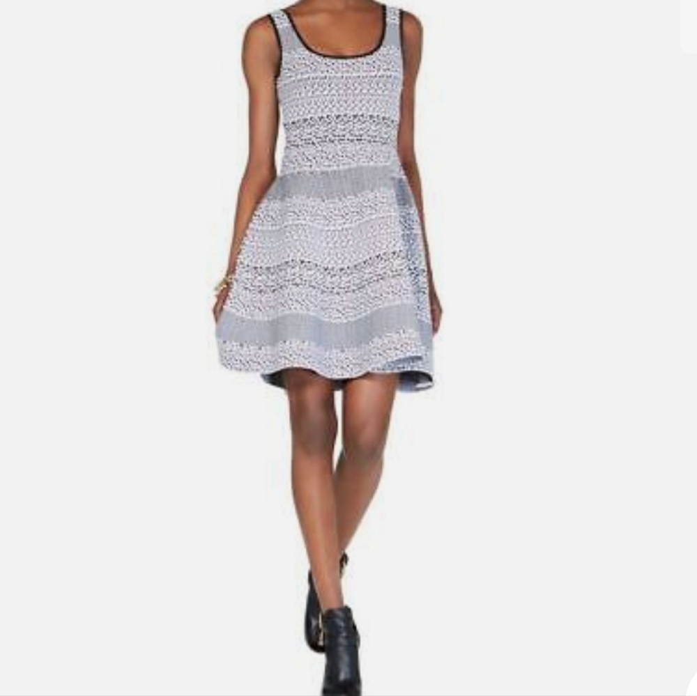 Michael MICHAEL KORS  Printed Scoop-neck Knit Fit & Flare Dress